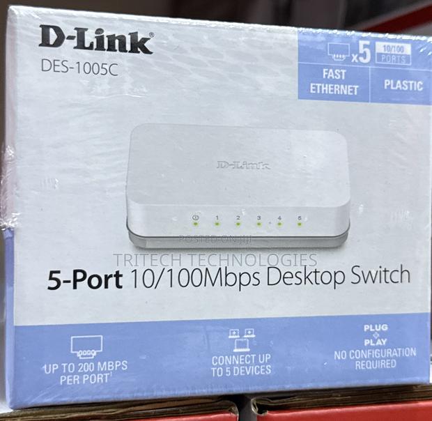 D-Link Des-1005a 5port Ethernet Switch Desktop (Plastic) · Photo 3