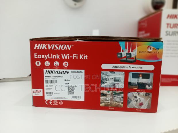 Hikvision 4mp H.265 Two Bullet Wifi NVS Kit photo 2