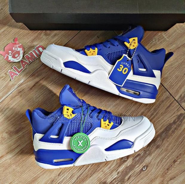 Air Jordan Retro 4 Curry Blue/White · Photo 4