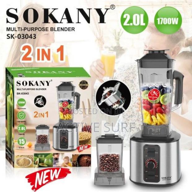 Sokany Sk-03043 (2 in 1) Countertop Blender and Grinder photo 3