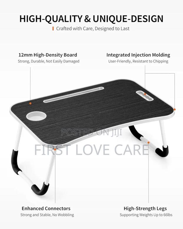 Laptop Table Black Color And White Stripes