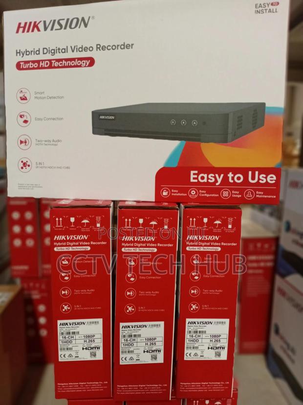 Hikvision 16-Ch 1080p Lite 1u H.265 DVR Two-Way Audio Support