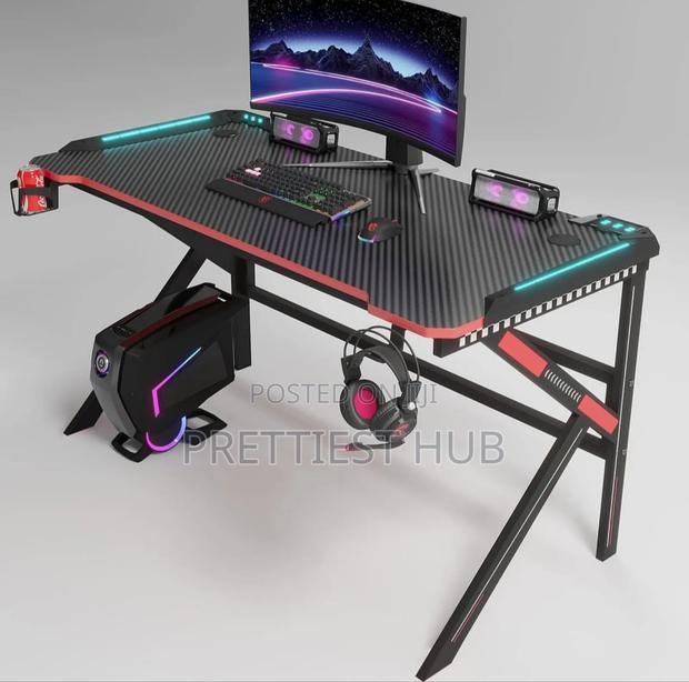 RGB Lighting Gaming Office Desk photo 3