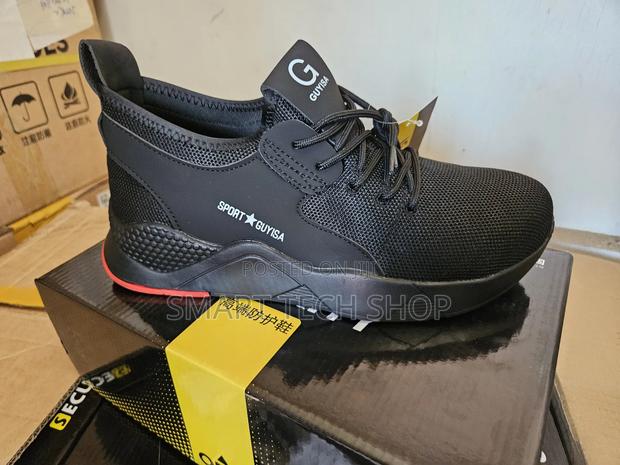 Black Red Breathable Soft Safety Work Shoes With Steel Toe And Kevlar photo 3