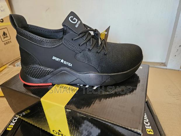 Black Red Breathable Soft Safety Work Shoes With Steel Toe And Kevlar photo 4