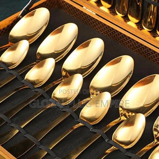 24 Pieces Gold Cutlery Set Elegant Dining in Style photo 2