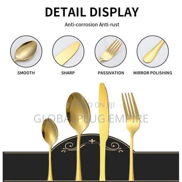 24 Pieces Gold Cutlery Set Elegant Dining in Style photo 3
