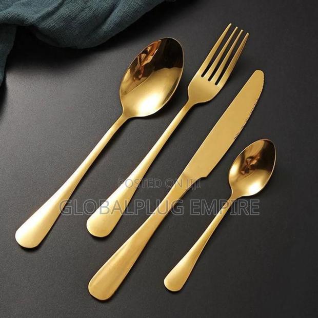24 Pieces Gold Cutlery Set Elegant Dining in Style photo 4