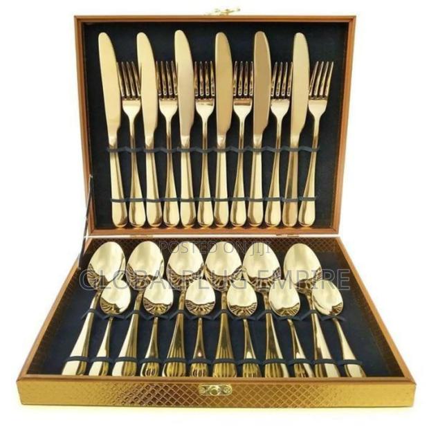 24 Pieces Gold Cutlery Set Elegant Dining in Style photo 5