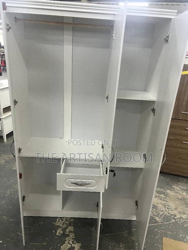 Three Door White Silk Colored Wardrobe photo 2