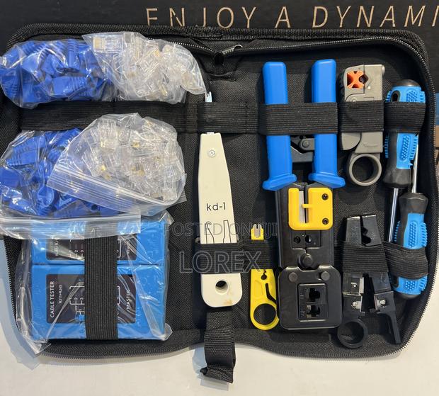 Network Tool Kit With Pass Through Crimping Tool