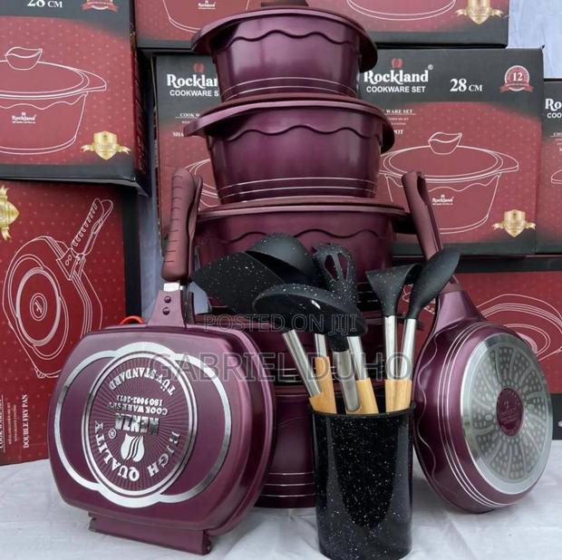 Nonstick Cookware Set With Grill Pan and Silicone Ladle Set · Photo 2