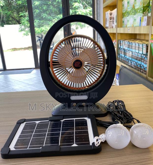 Solar Fan , 2 Bulbs And Solar Panel