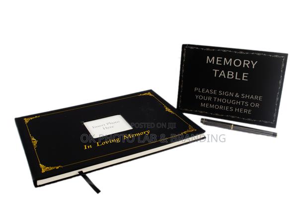 Book of Condolence in Box With Executive Pen and Info Card.