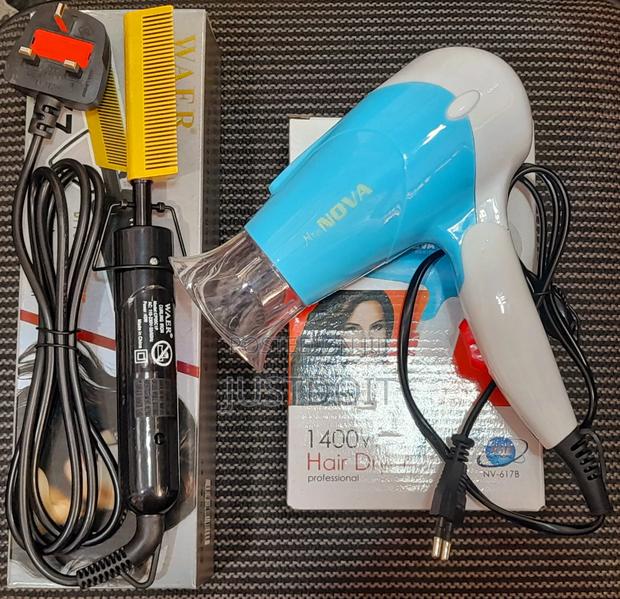 Hot Comb and Blue Hair Dryer Package. · Photo 2