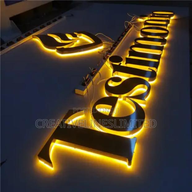 White With Warm Gold Signage photo 2