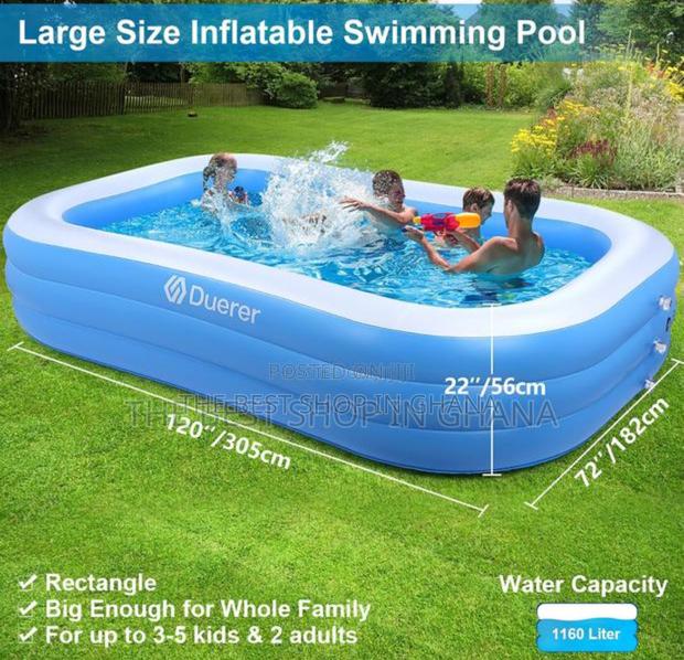 Duerer Inflatable Swimming Pool 305cm X 182cm X 56cm For Kids Adults