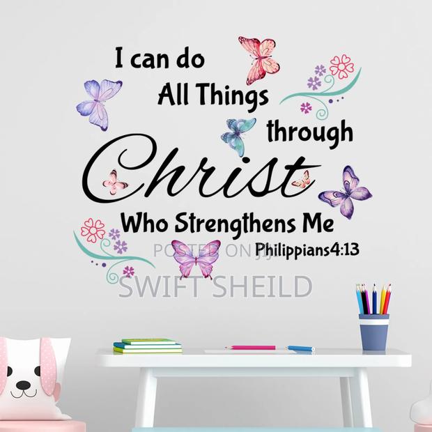 Philippians 4:13 Wall Room Butterfly Decor Sticker photo 2