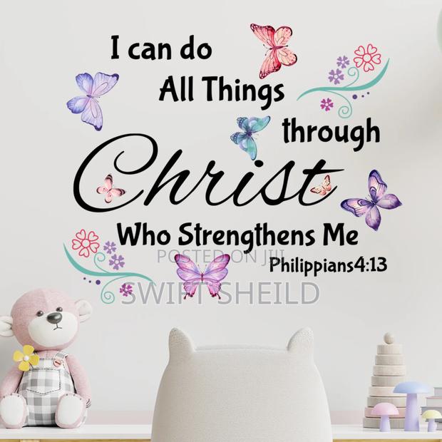 Philippians 4:13 Wall Room Butterfly Decor Sticker photo 3