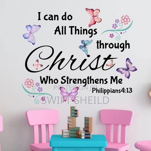 Philippians 4:13 Wall Room Butterfly Decor Sticker photo 4