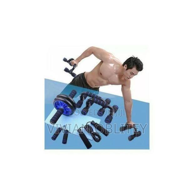5 in 1 Push Up Stand Ab Roller Resistance Bands Equipment photo 2