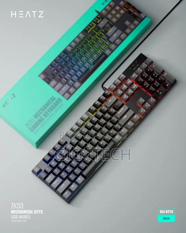 Heatz Zk33 RGB Mechanical Gaming Keyboard Usb Wired 104 Keys
