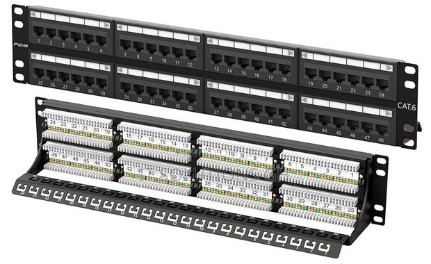 2u 48 Port Cat6 Patch Panel, 19" Rackmount or Wall Mount Patch Panel, · Photo 2