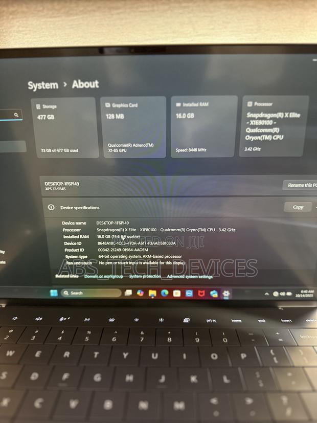 Laptop Dell XPS 13 9310 16GB Qualcomm Snapdragon X Plus SSD 512GB photo 8