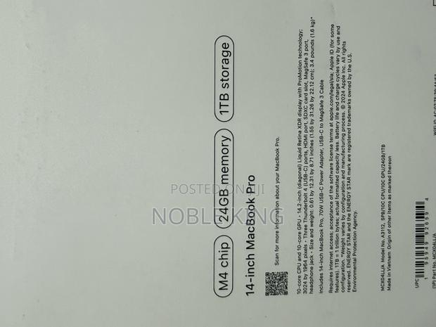 New Laptop Apple MacBook Pro 2024 M4 14-Inch 24GB Apple M4 SSD 1T photo 3