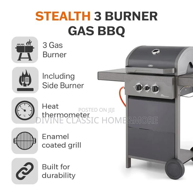 Tower Stealth 3 Burner 2+1 Gas Bbq, Including Side Burner photo 2