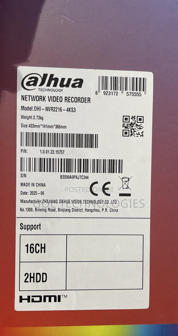 Dahua 16ch Non Poe Network Video Recorder Model: Dhi - Nvr2216 - 4ks3 · Photo 4