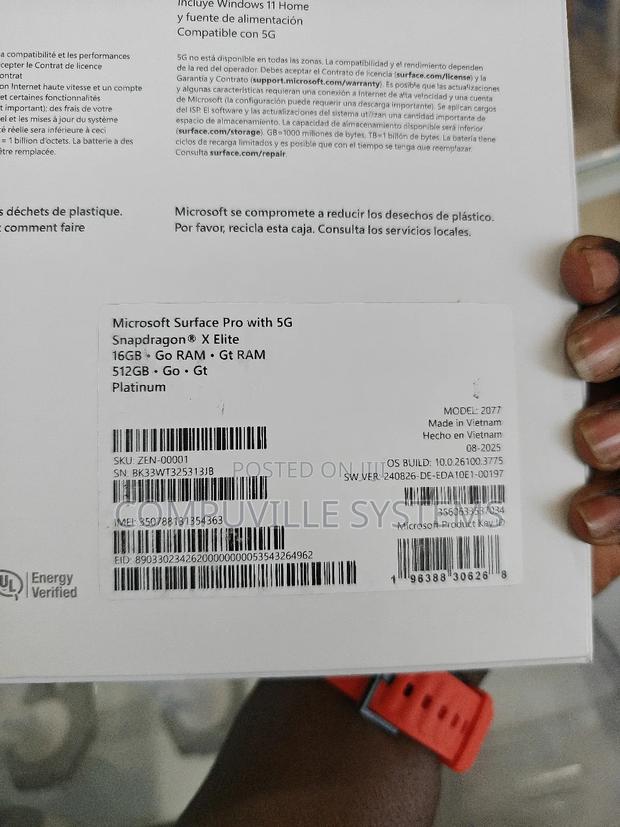 New Microsoft Surface Pro 16GB Qualcomm Snapdragon X Elite SSD 512GB · Photo 1