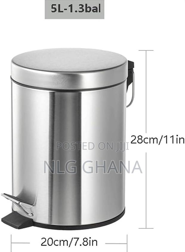 5l Round Chrome Garbage Can Home Hotel Office Stylish. Ghx7246 · Photo 3