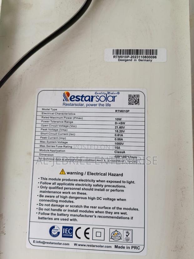 Solar Panel 10 Watts