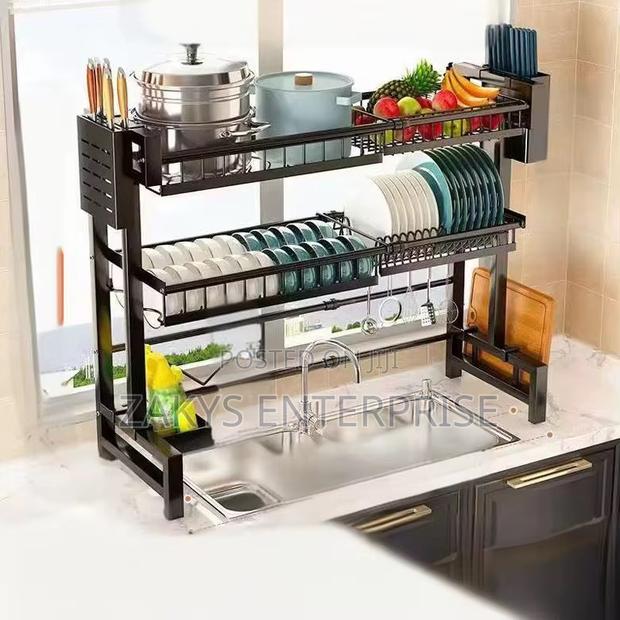 Expandable Metallic Non Stick Oversink Dish Rack photo 3