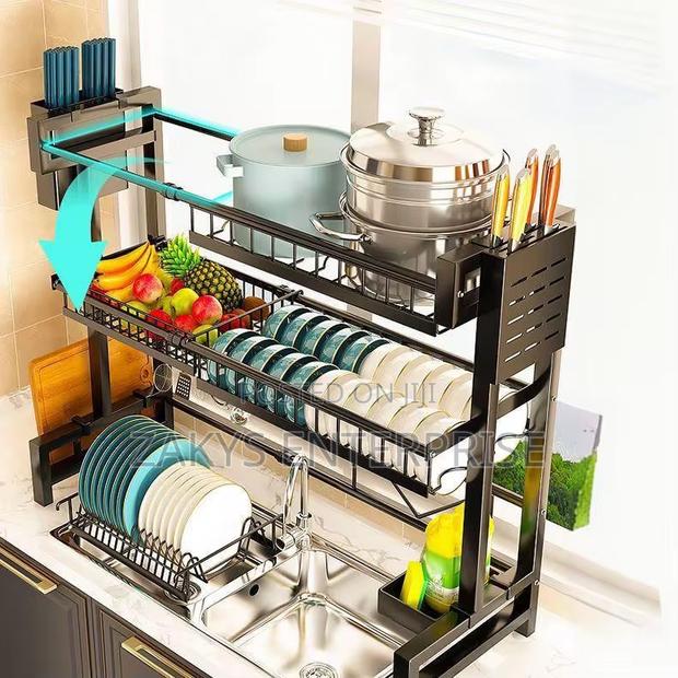 Expandable Metallic Non Stick Oversink Dish Rack photo 4