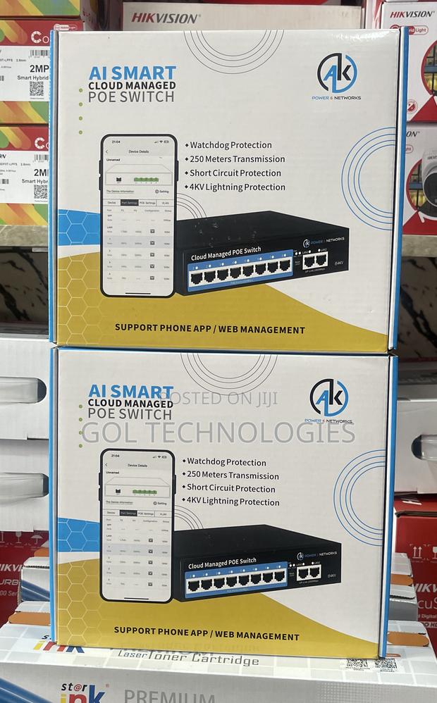 8 Port Poe Switch Ai Smart Cloud Managed Poe Switch 250 Meters Transmi · Photo 4