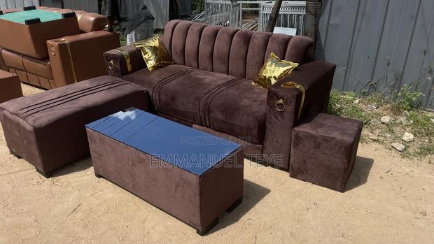 Brown Wish Sofa With Golden Pillows · Photo 3