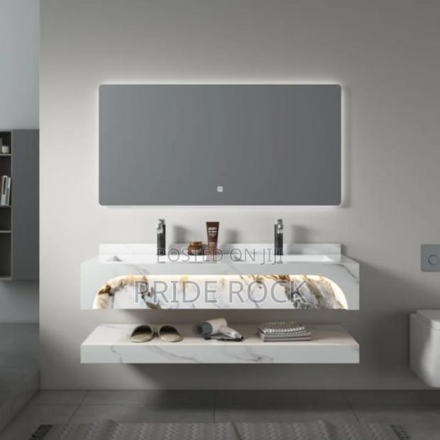 Double Cabinet Basin, With Led Mirror And Tap photo 2