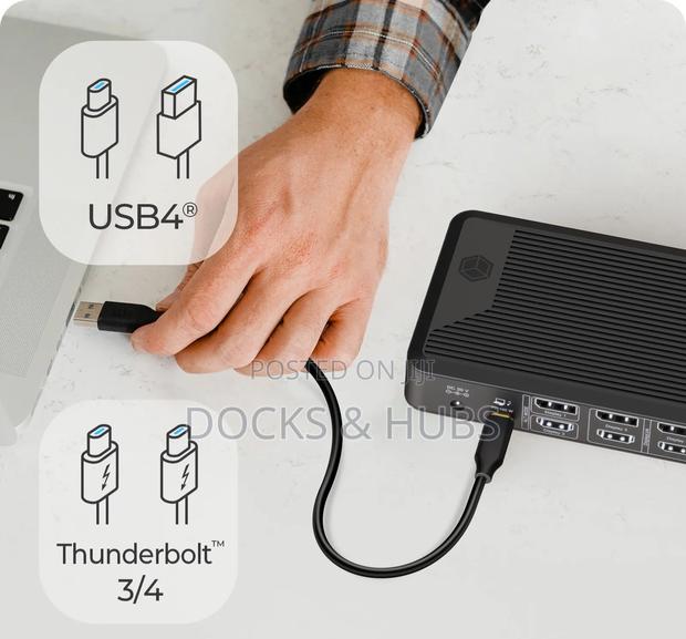 Icy Box Usb-C Docking Station (15-in-1) - 4 Monitors Display photo 2