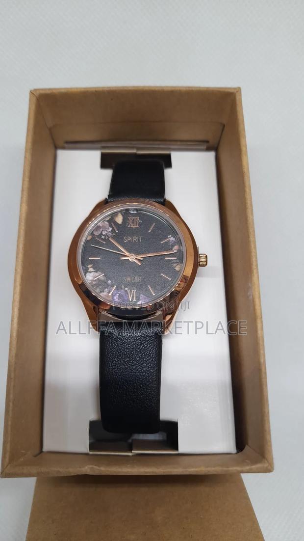 Spirit Solar Floral Dial Black Strap Watch · Photo 2