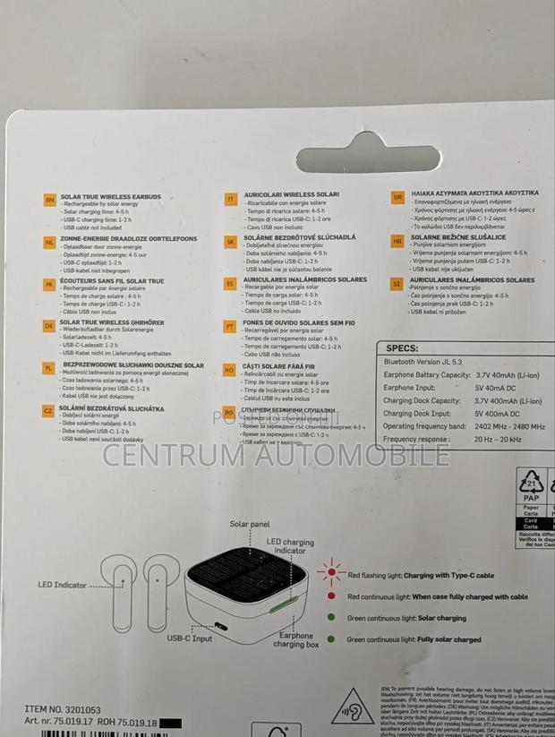 Solar Wireless Earbuds photo 3