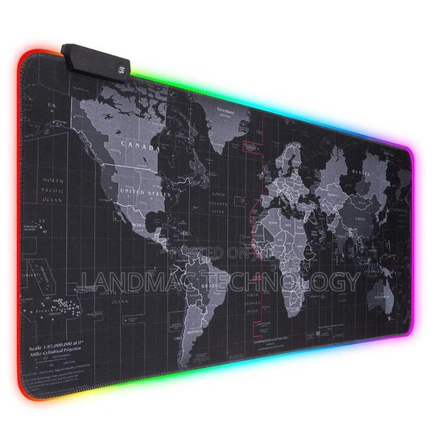 World Map Mouse Mat Design Gamer Computer Extra Large Led Mousepad · Photo 4