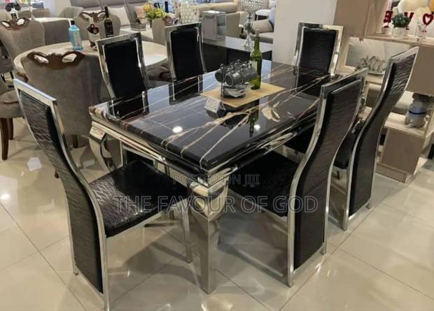 An Ornate Dining Set Marble ,6seater