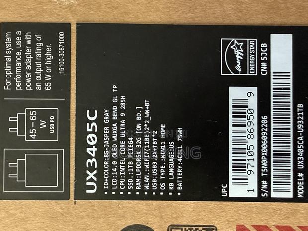 New Laptop Asus Zenbook 14 UX434 32GB Intel Core Ultra 9 SSD 1T photo 3