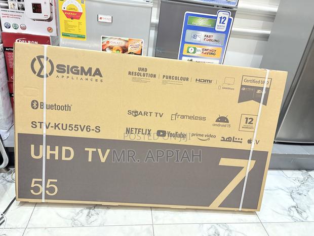 High Quality Sigma 55 Inch Uhd Smart Android Television(Black)