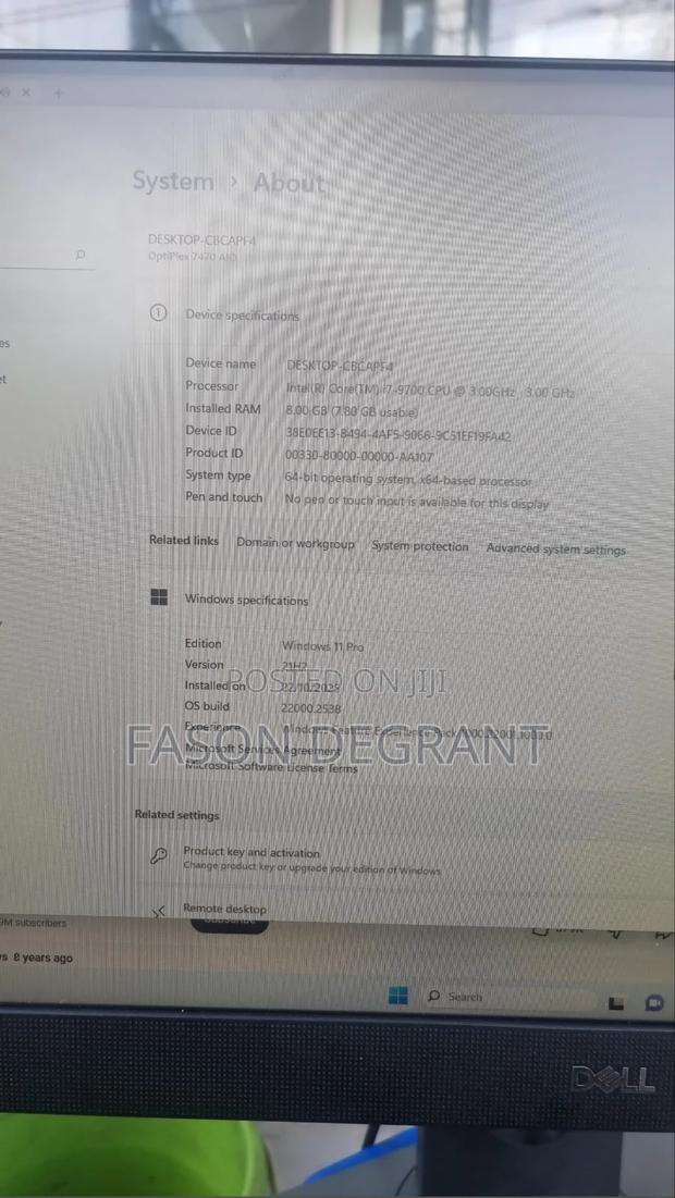Dell OptiPlex 7000 7410 All-in-One 8GB Intel Core I7 SSD 256GB photo 3