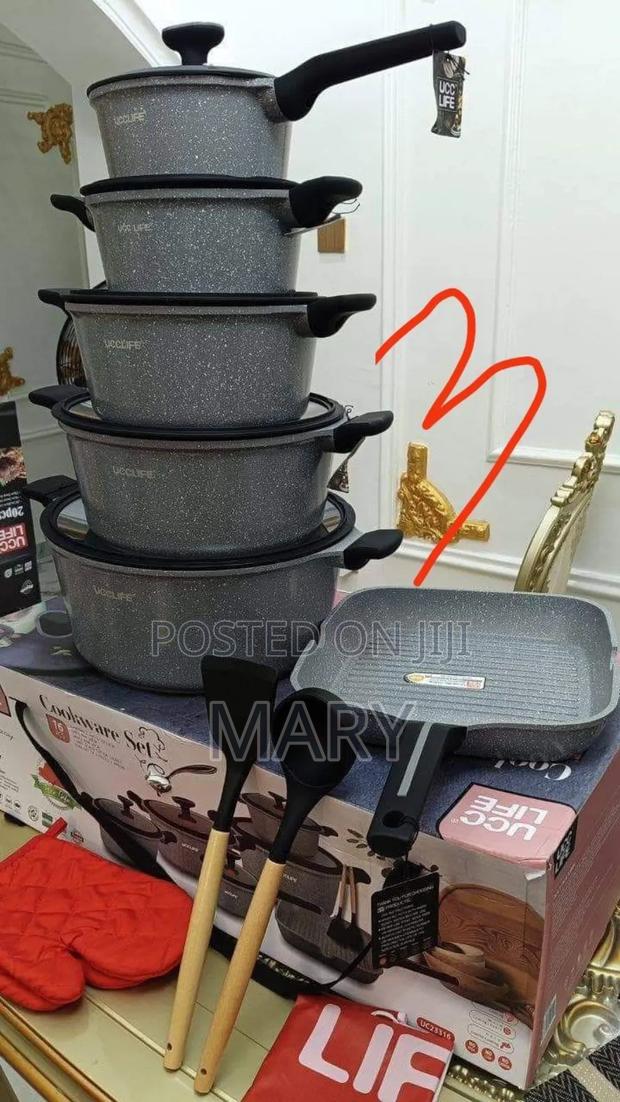 Ucc Life Cookware Set 16pcs High Quality Granite Nonstick