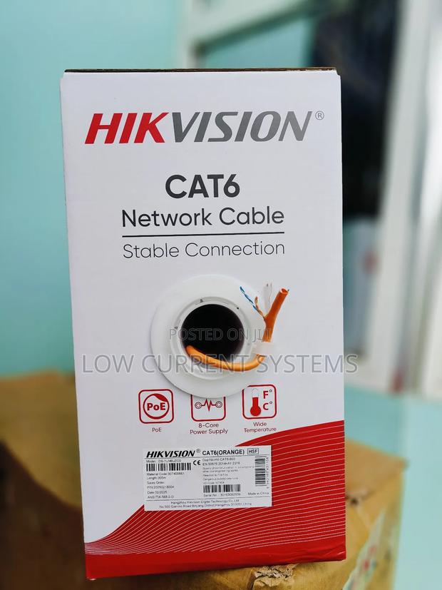 Hikvision Utp Network Cable Cat6 Full Copper Networking Cable Orange · Photo 4