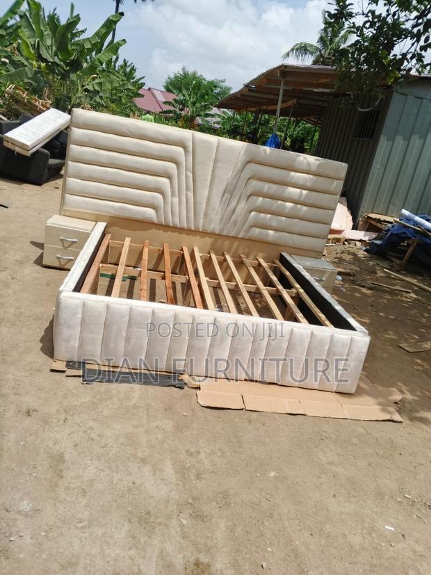 A New Made White and Gold King Size Bed Frame Available